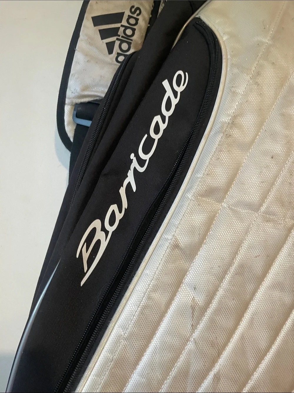 adidas Black and White Barricade Tennis Duffel Bag